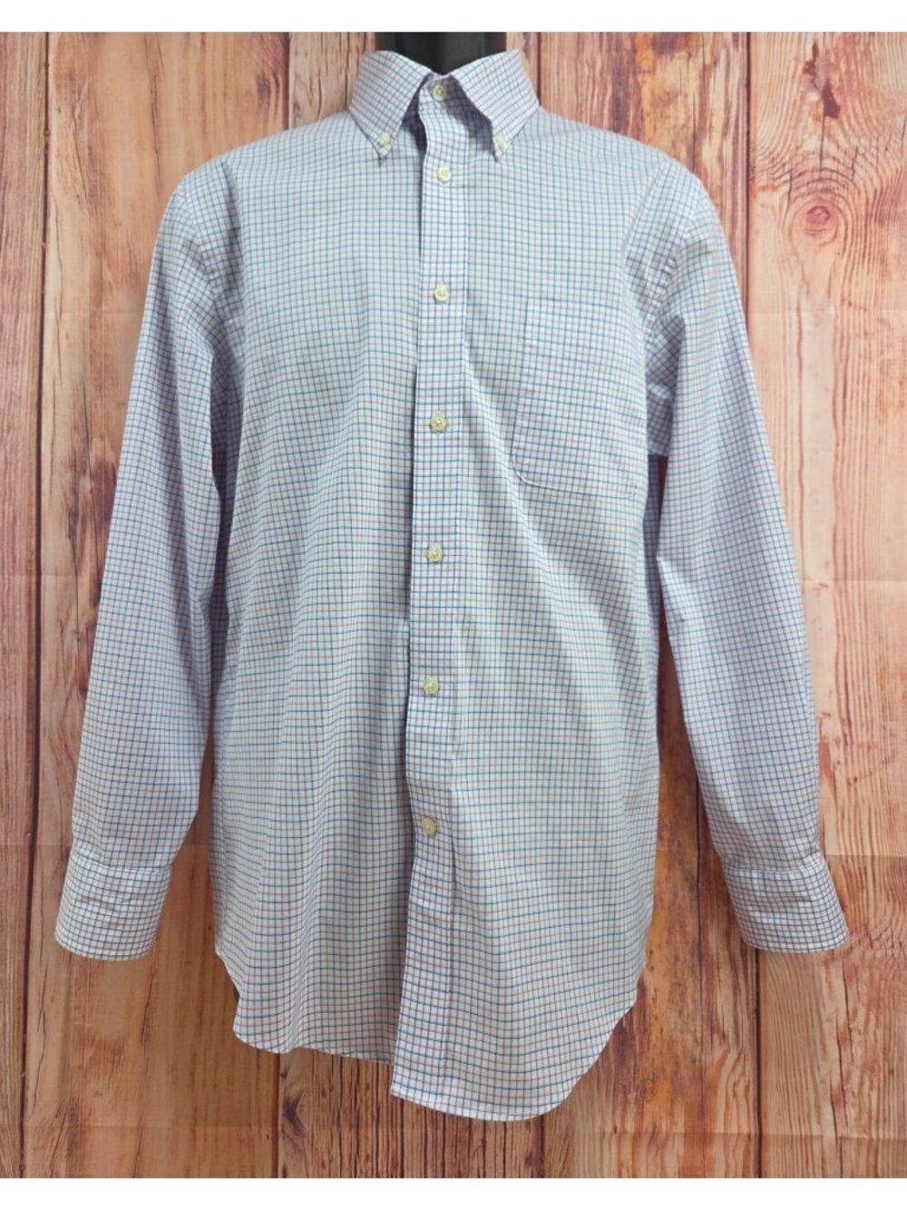 Lauren Ralph Lauren Mens Blue Check Dress Shirt M 15.5-32/33